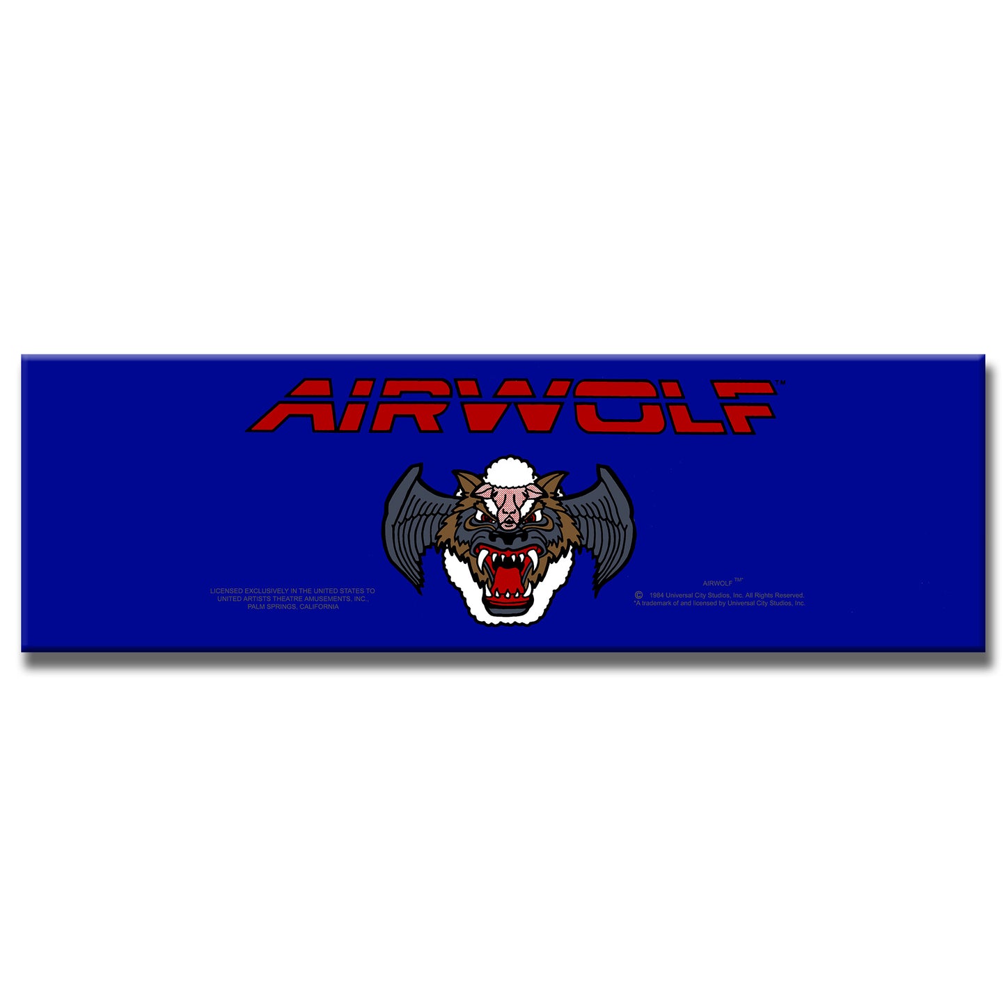 Airwolf Arcade Backlit Marquee Insert 26" x 8"