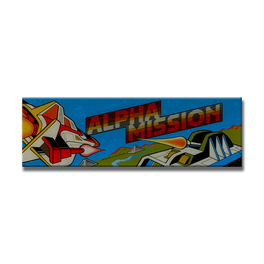 Alpha Mission Arcade Backlit Marquee Insert 26" x 8"