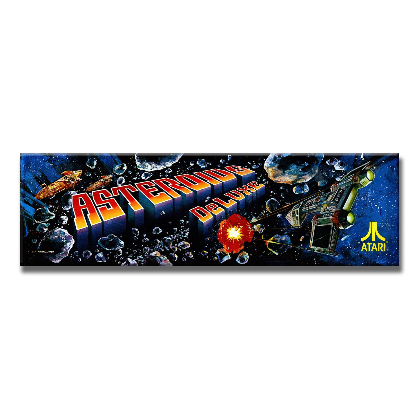 Asteroids Deluxe Arcade Backlit Marquee Insert 26" x 8"