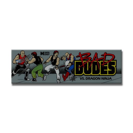 Bad Dudes vs. Dragon Ninja Arcade Backlit Marquee Insert 26" x 8"