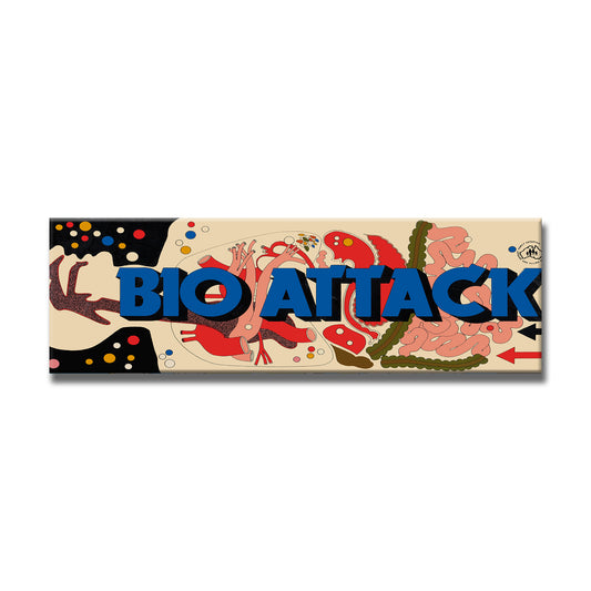 Bio Attack Arcade Backlit Marquee Insert 26" x 8"
