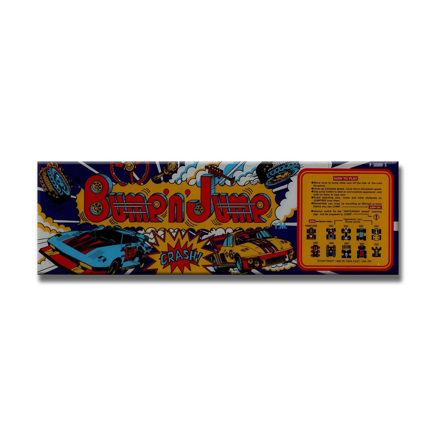 Bump 'n' Jump Arcade Backlit Marquee Insert 26" x 8"