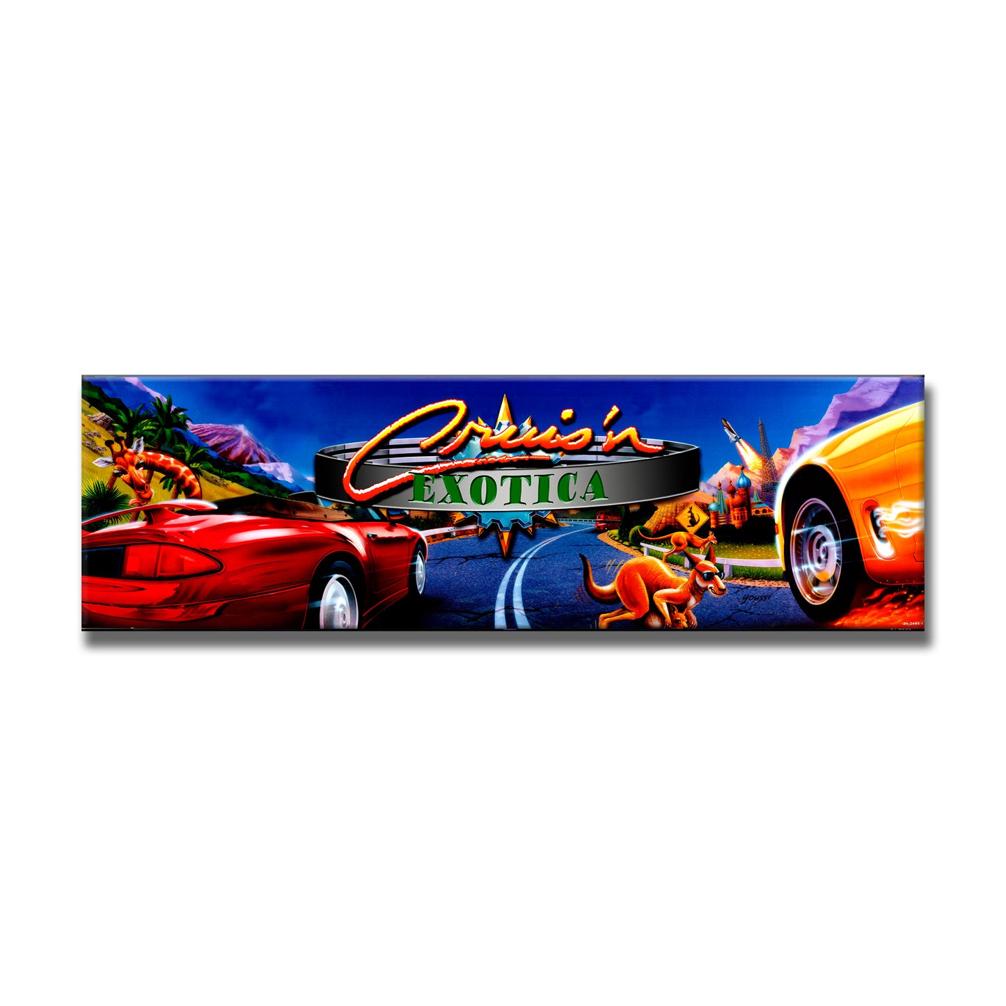 Cruis'n Exotica Arcade Backlit Marquee Insert 26" x 8"
