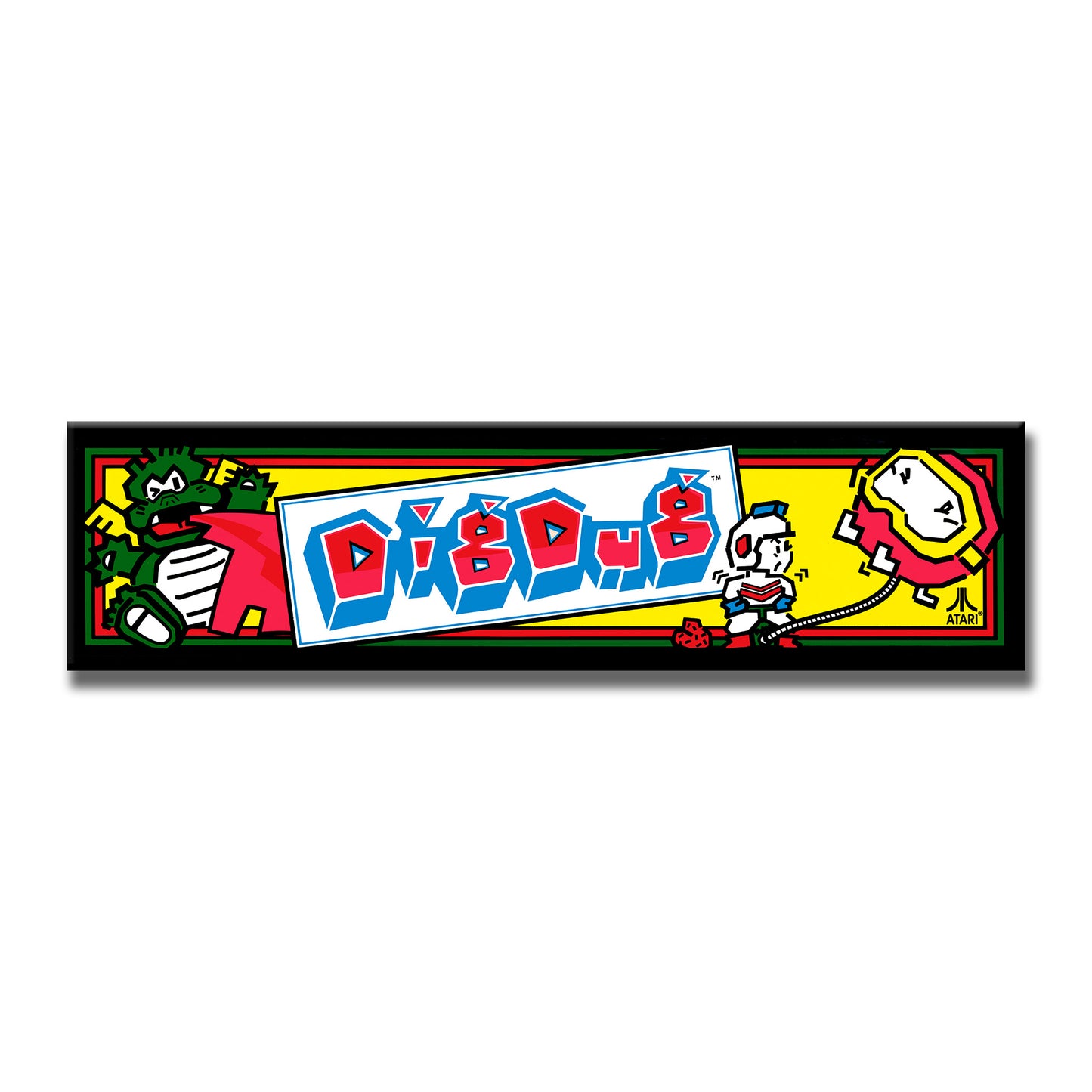 Dig Dug Arcade Backlit Marquee Insert 26" x 8"
