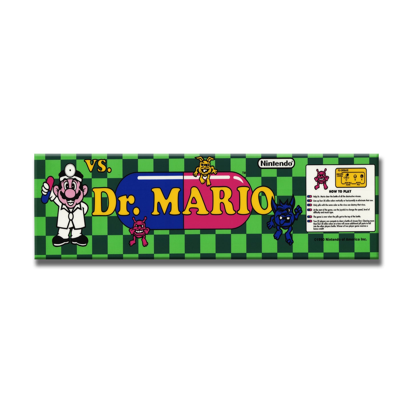 Dr. Mario Arcade Backlit Marquee Insert 26" x 8"