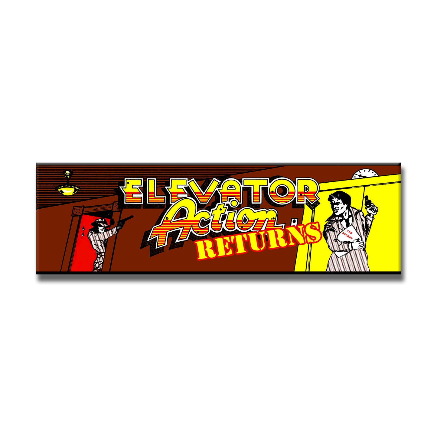 Elevator Action Returns Arcade Backlit Marquee Insert 26" x 8"
