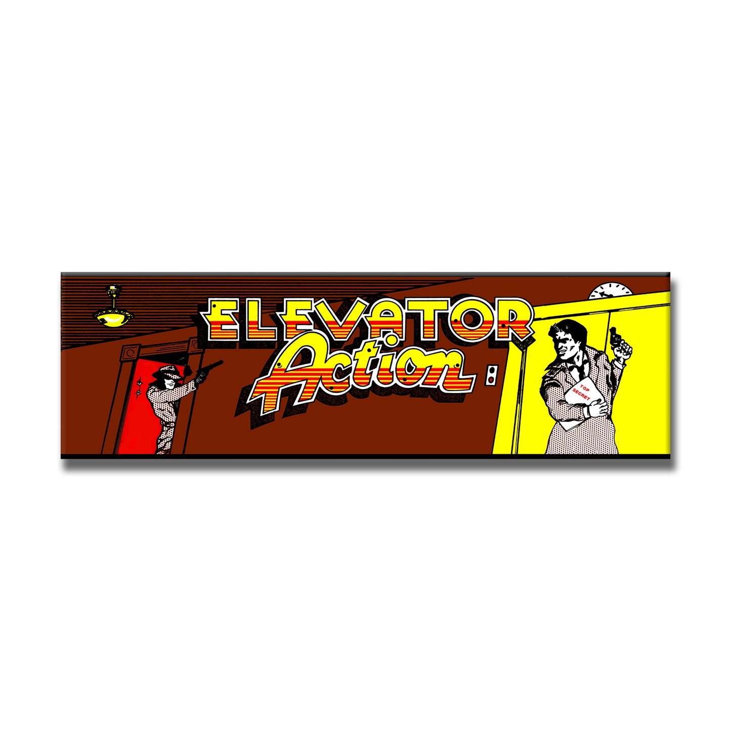 Elevator Action Arcade Backlit Marquee Insert 26" x 8"