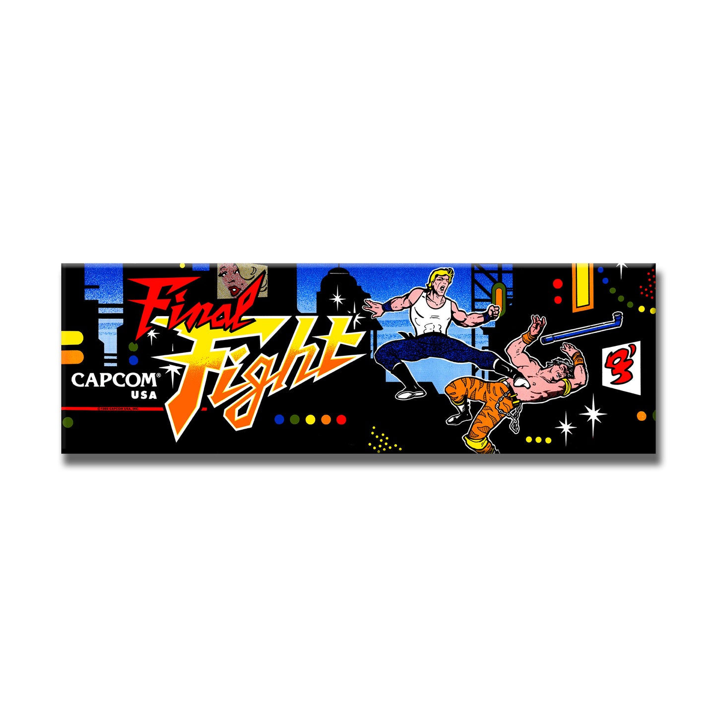 Final Fight Arcade Backlit Marquee Insert 26" x 8"
