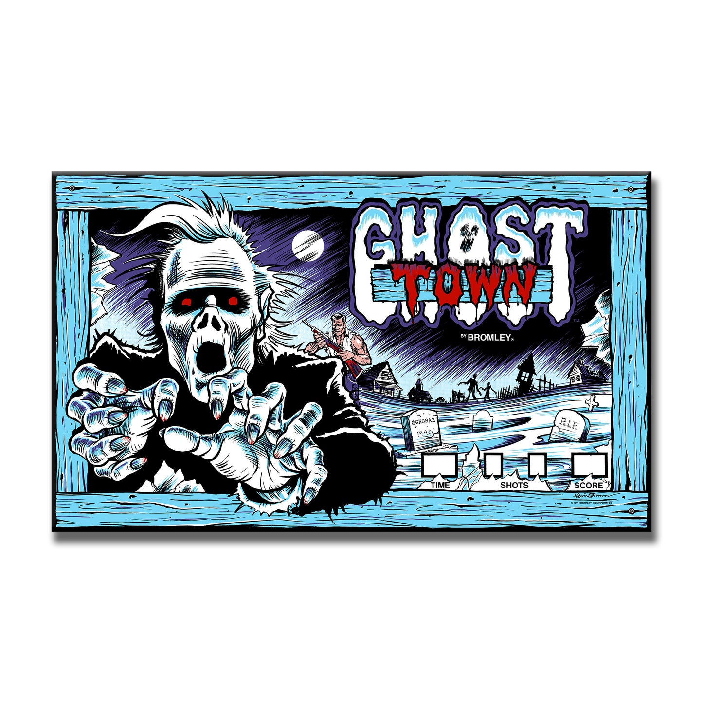 Ghost Town Arcade Backlit Marquee Insert