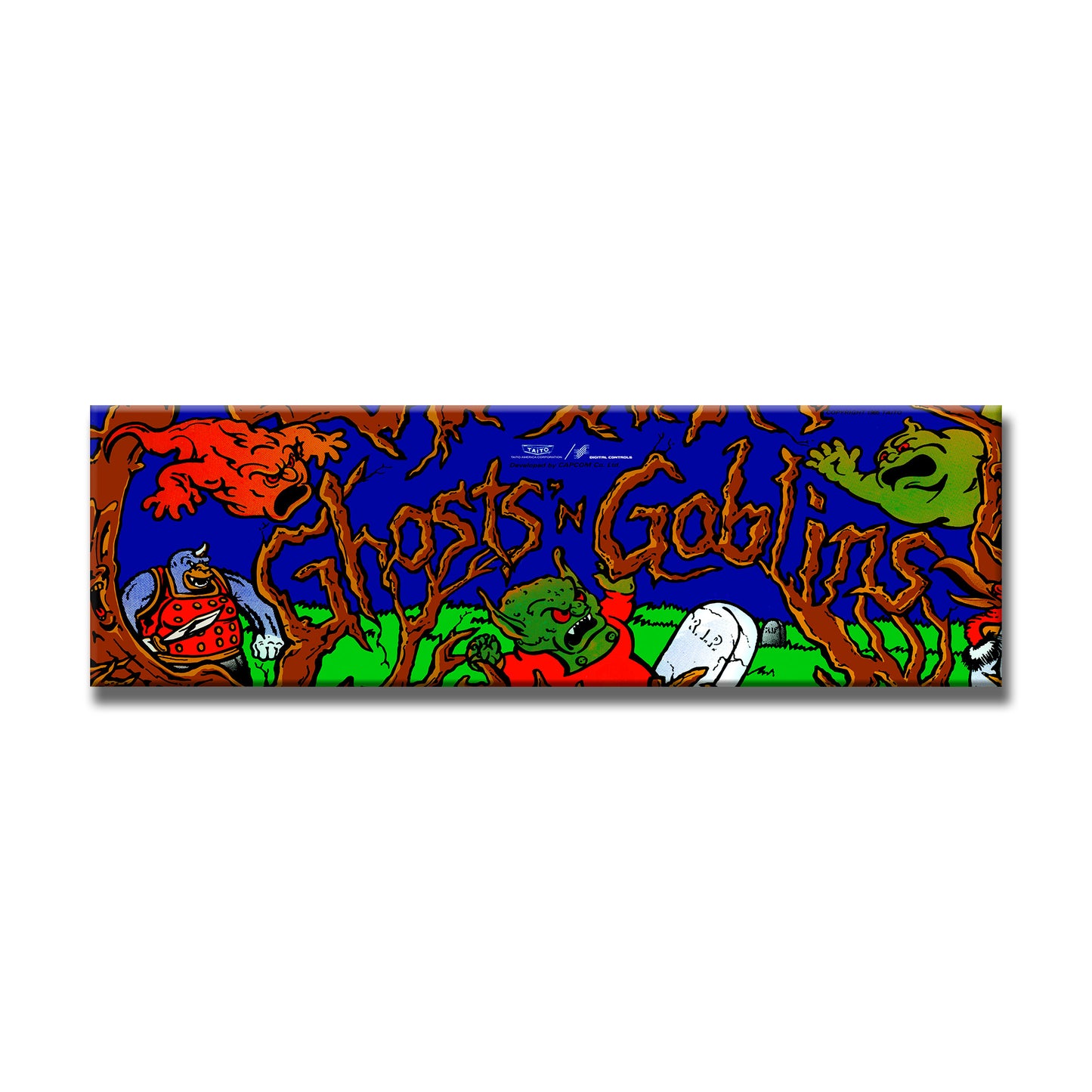Ghosts'n Goblins Arcade Backlit Marquee Insert 26" x 8"