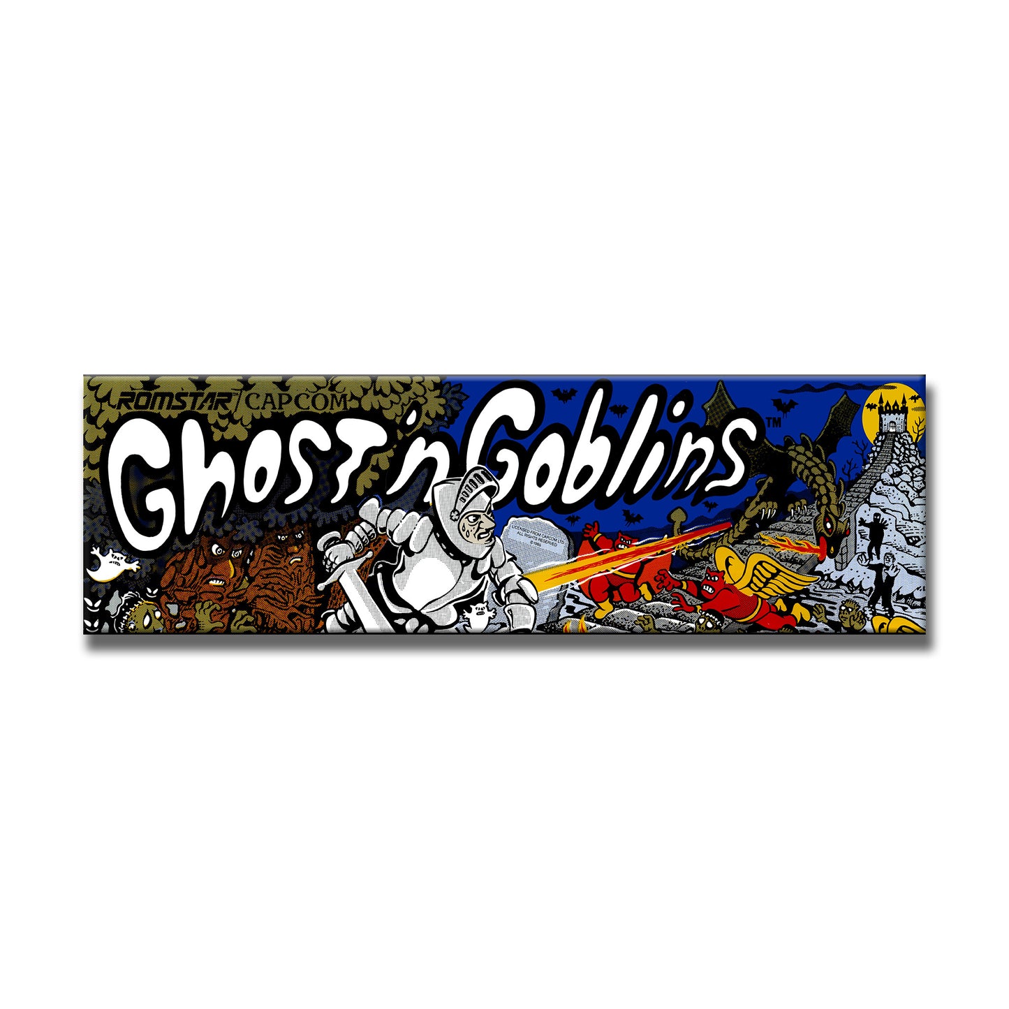 Ghost'n Goblins Arcade Backlit Marquee Insert 26" x 8"