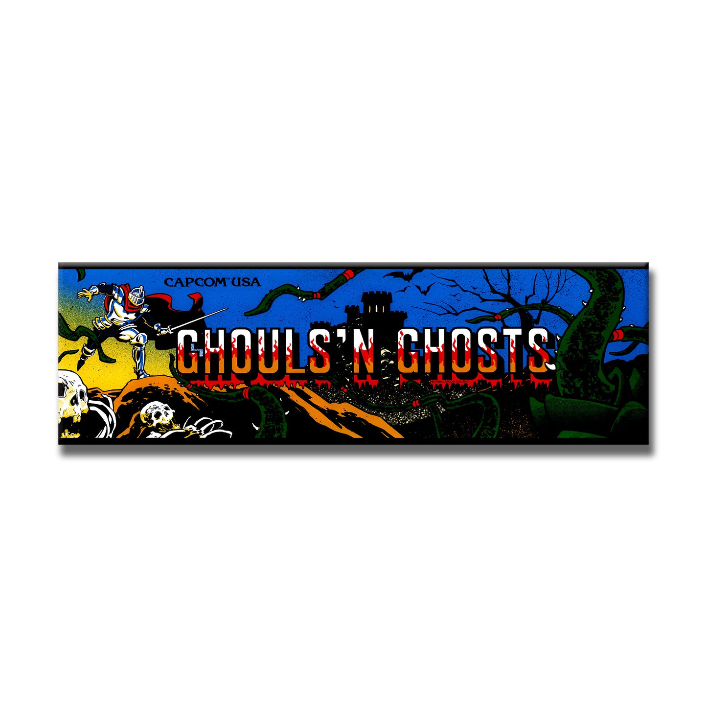Ghouls'n Ghosts Arcade Backlit Marquee Insert 26" x 8"