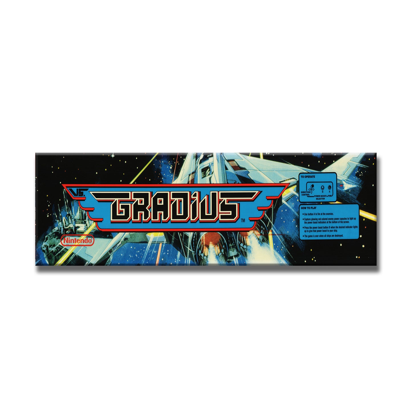 Gradius Arcade Backlit Marquee Insert 26" x 8"