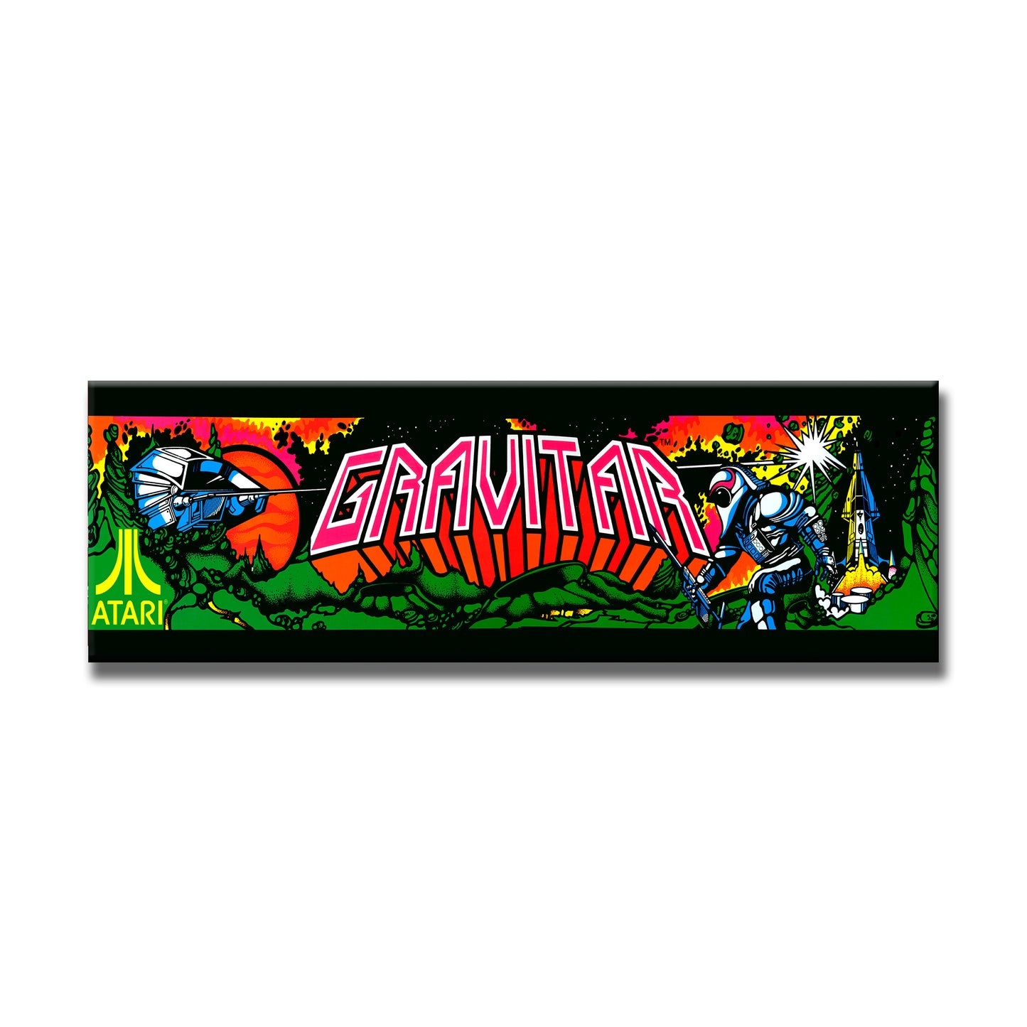 Gravitar Arcade Backlit Marquee Insert 26" x 8"