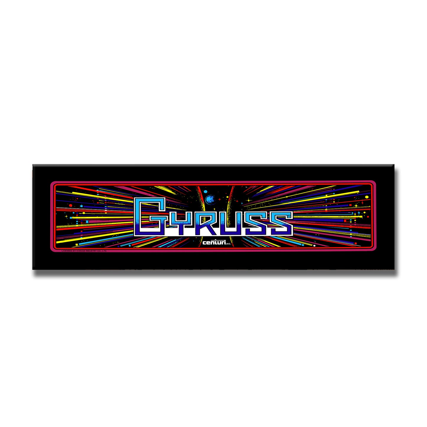 Gyruss Arcade Backlit Marquee Insert 26" x 8"