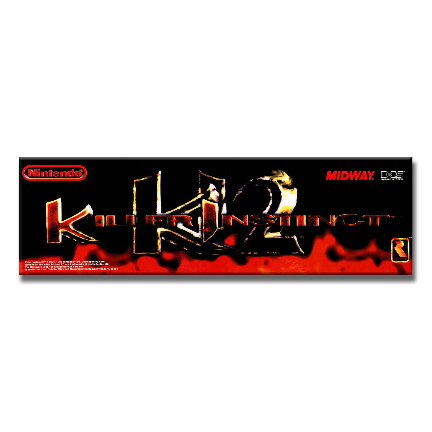 Killer Instinct 2 Arcade Backlit Marquee Insert 26" x 8"
