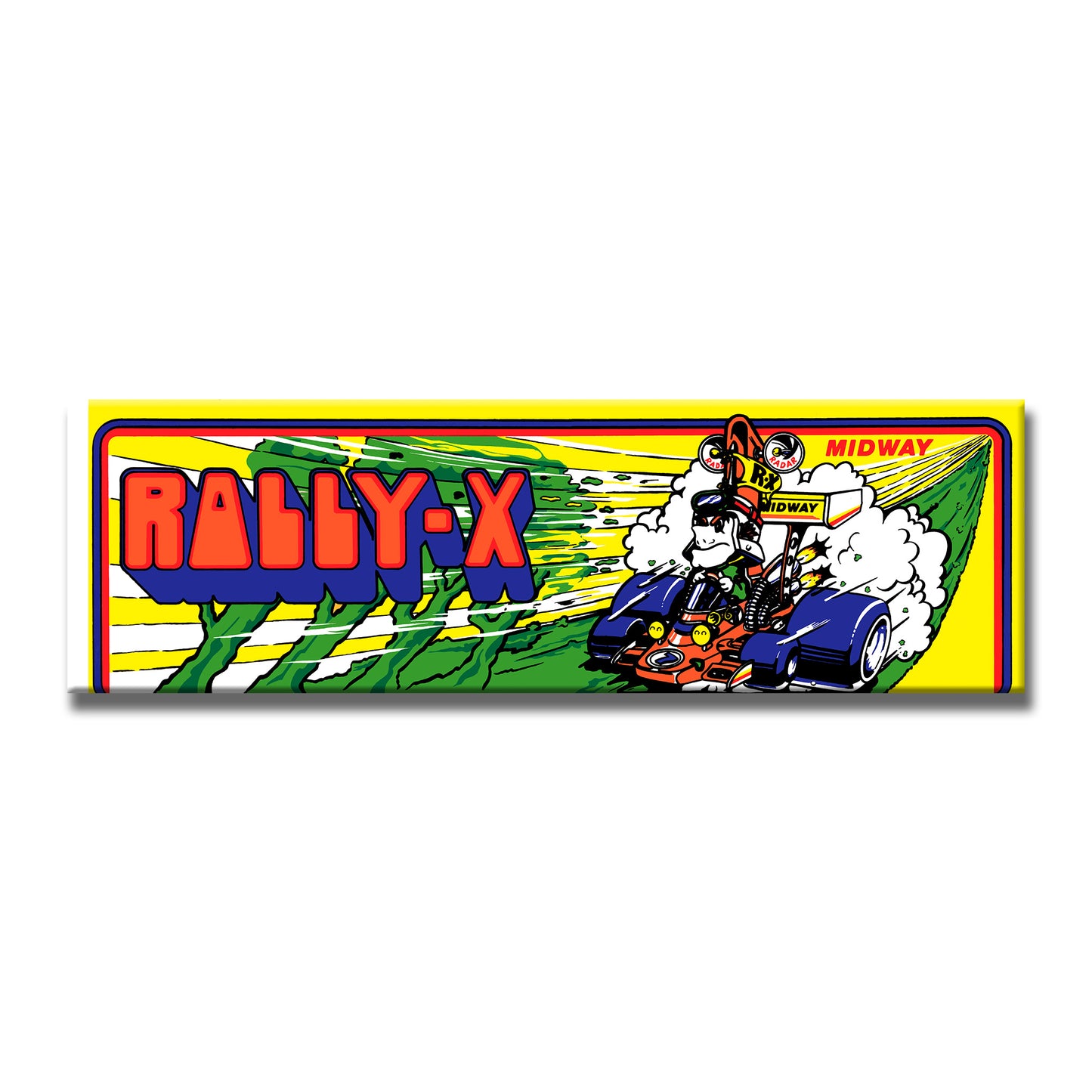 Rally-X Arcade Backlit Marquee Insert 26" x 8"