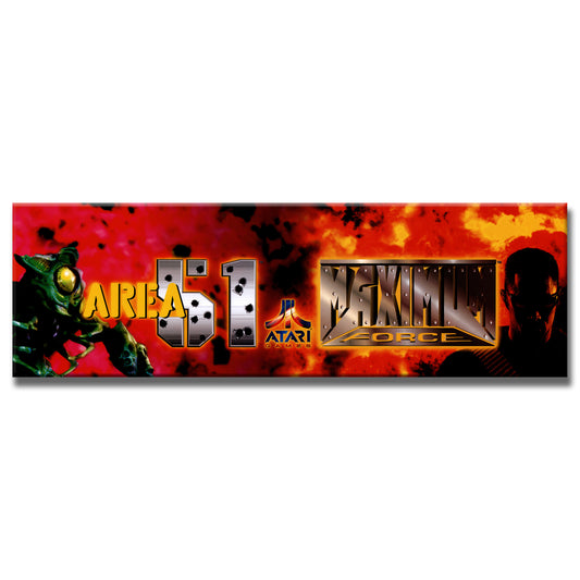 Area 51 Maximum Force Arcade Backlit Marquee Insert 26" x 8"