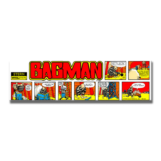 Bagman Arcade Backlit Marquee Insert 26" x 8"