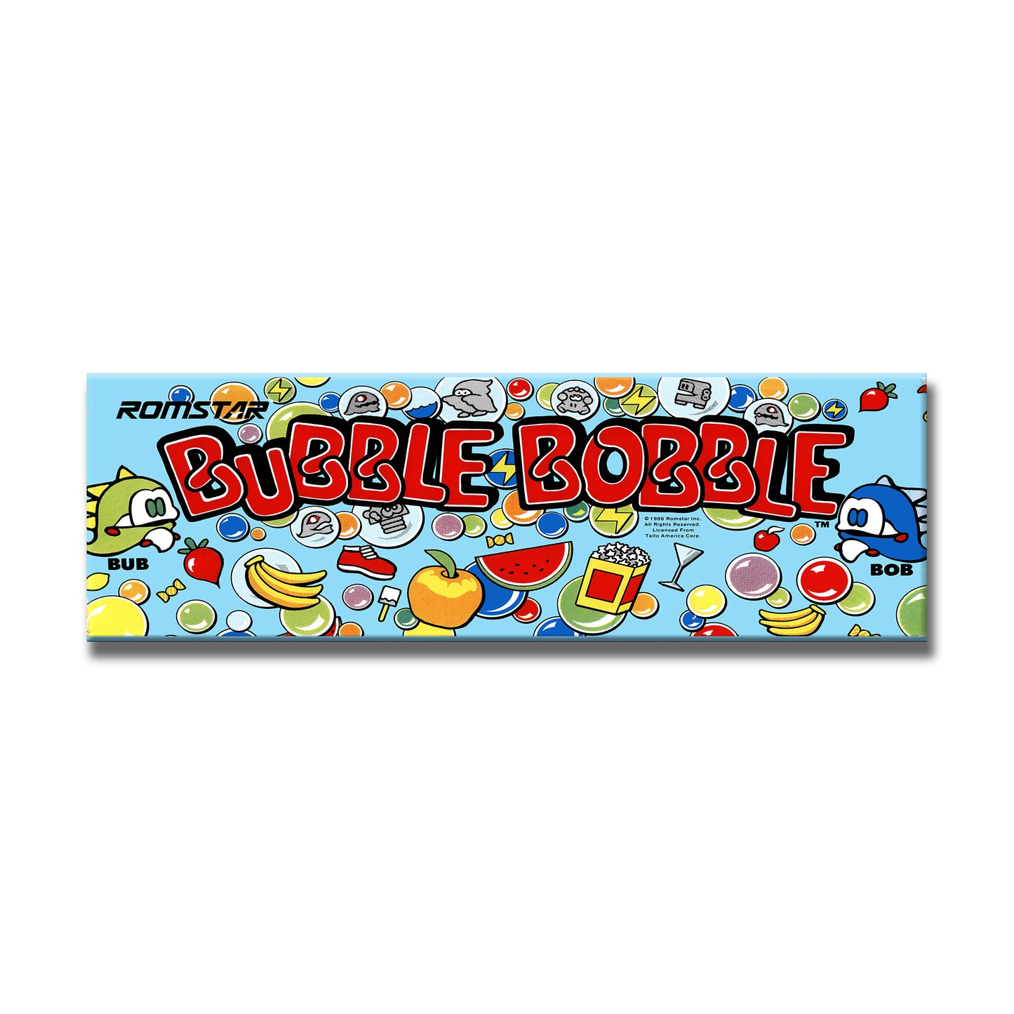 Bubble Bobble Arcade Backlit Marquee Insert 26" x 8"