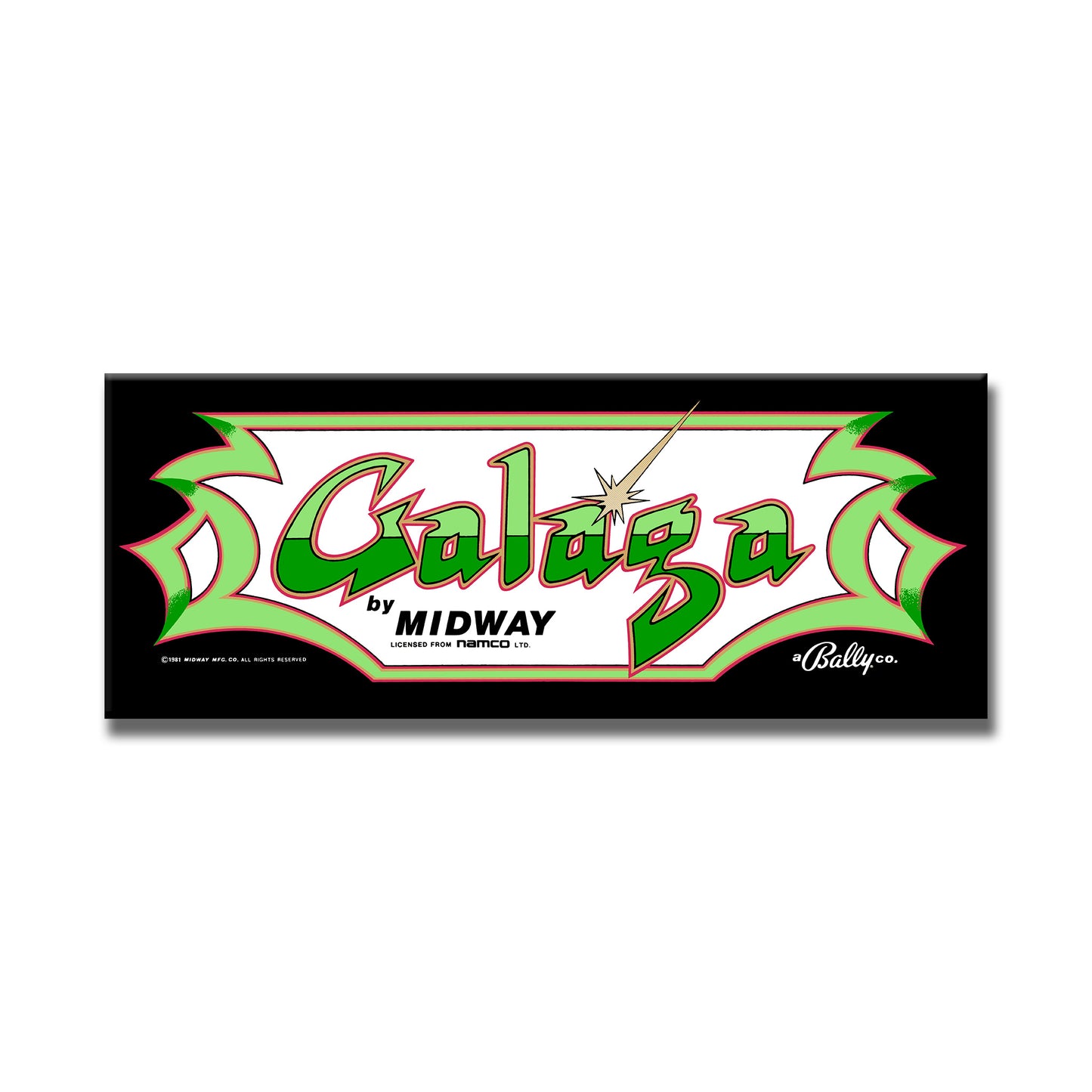 Galaga Arcade Backlit Marquee Insert 26" x 8"