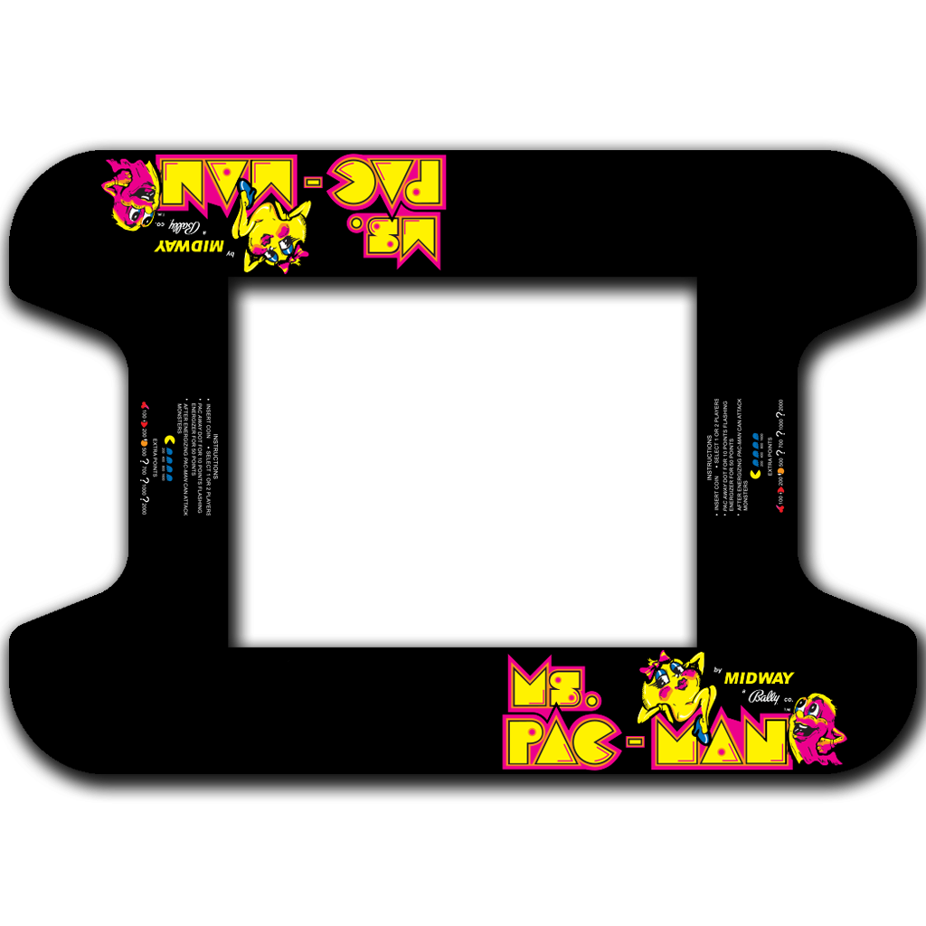 MS. PAC-MAN Cocktail Glass Underlay