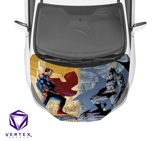 Batman & Superman Comic Hood Wrap 65" X 50"