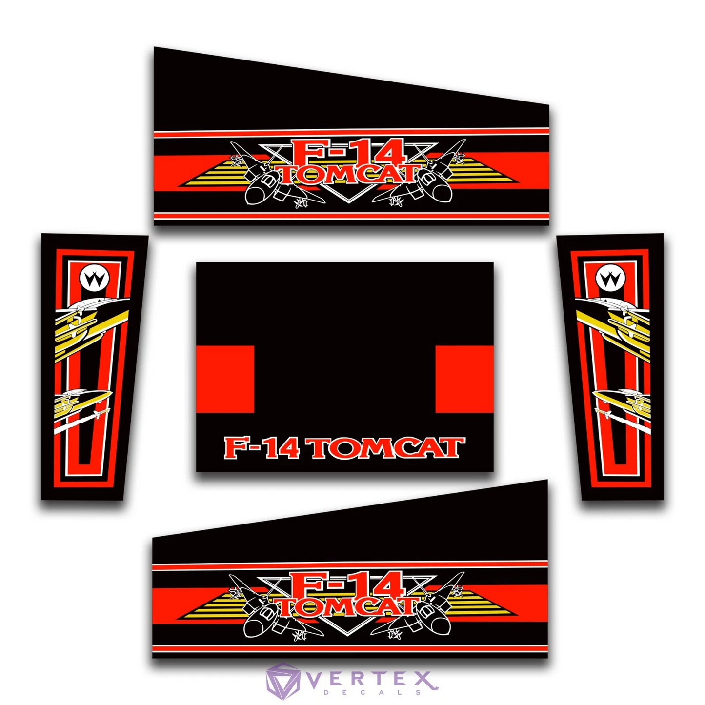 F-14 Tomcat Pinball Side Art & Head Full Reproduction Decal Kit