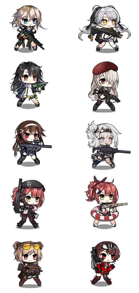 Girls Frontline SMG 5-Star Sticker Sheet ver. 2