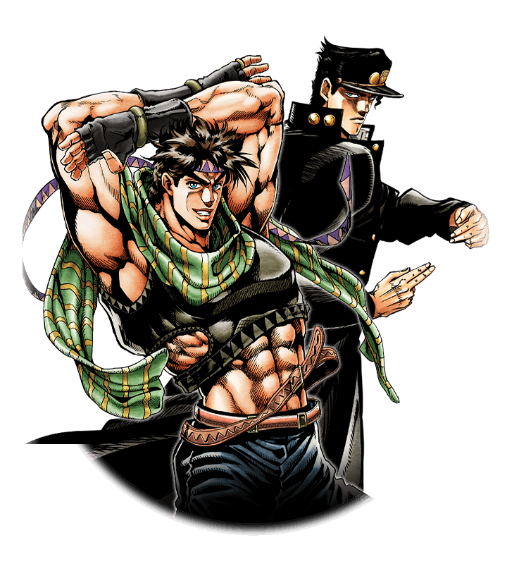 Joseph Joestar and Jotaro Kujo