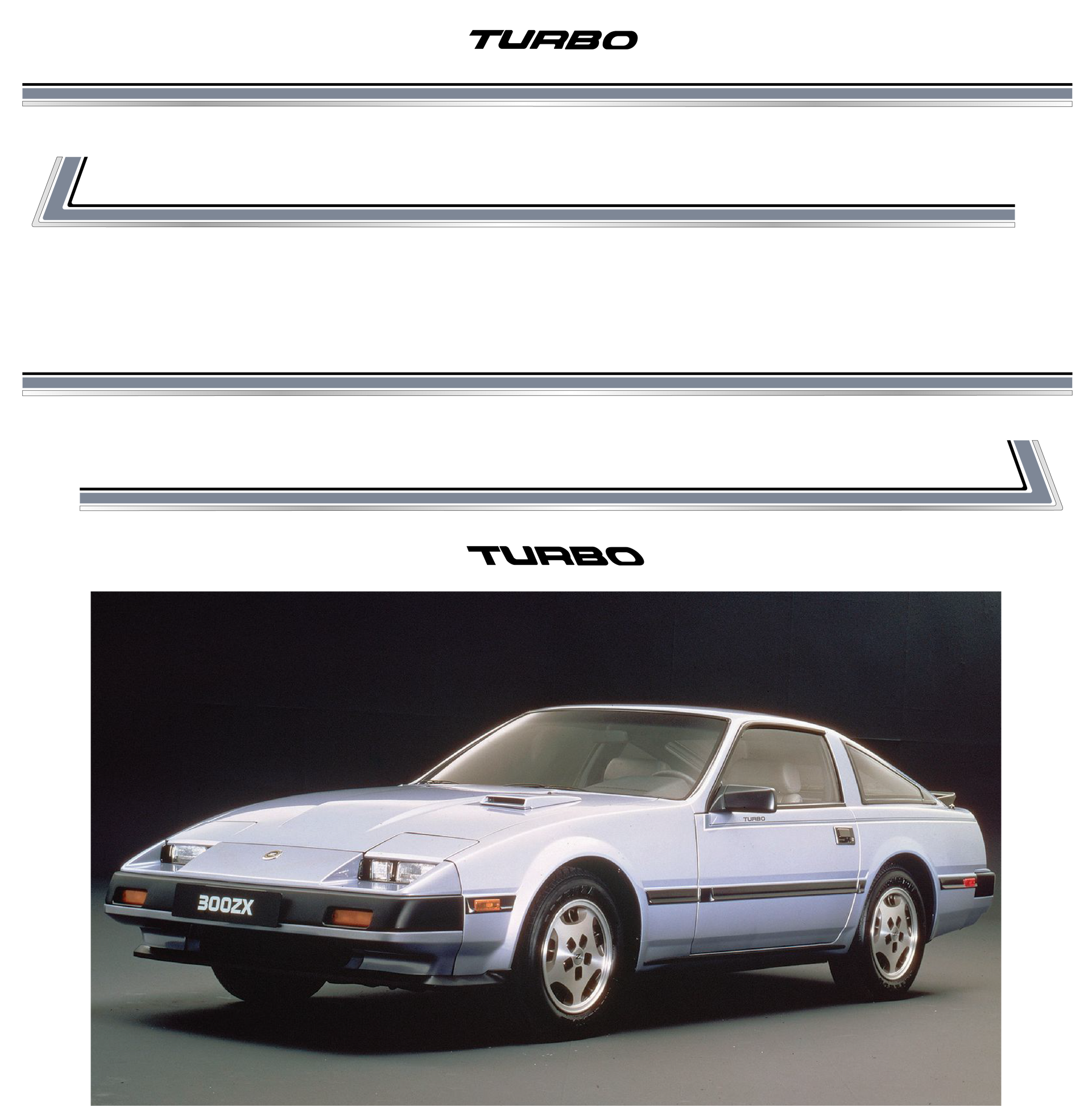 ☺︎☺︎☺︎ページ Nissan 300ZX Turbo Z31 1984-1989 84-89 Side Livery Stripes