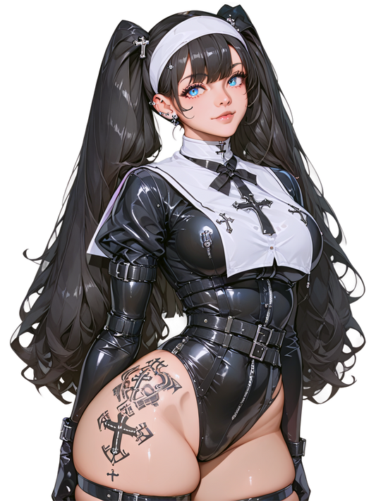 Hot Anime Goth Nun