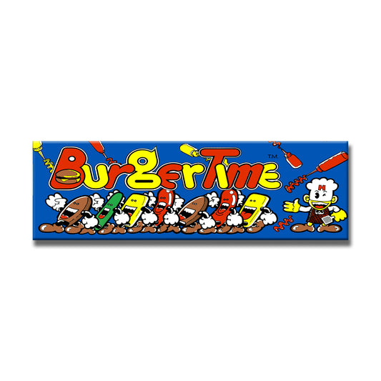 Burgertime Arcade Backlit Marquee Insert 26" x 8"