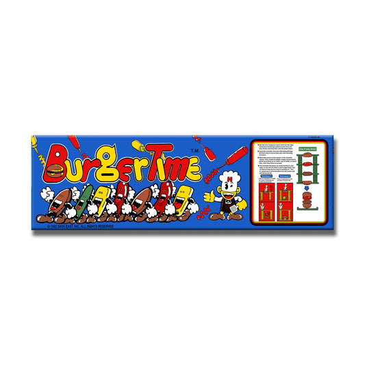 Burgertime Arcade Backlit Marquee Insert 26" x 8"