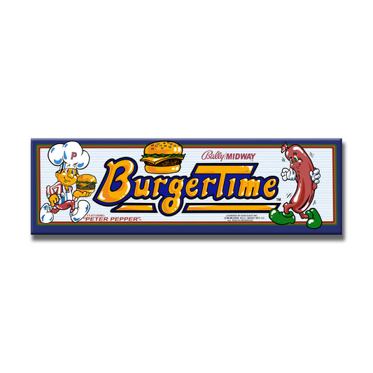 Burgertime Arcade Backlit Marquee Insert 26" x 8"