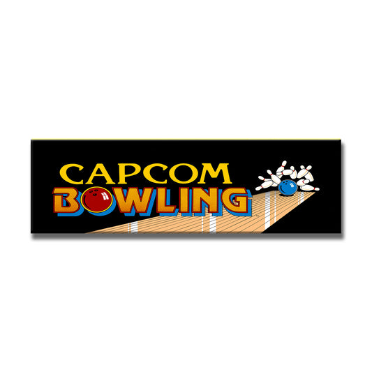 Capcom Bowling Arcade Backlit Marquee Insert 26" x 8"