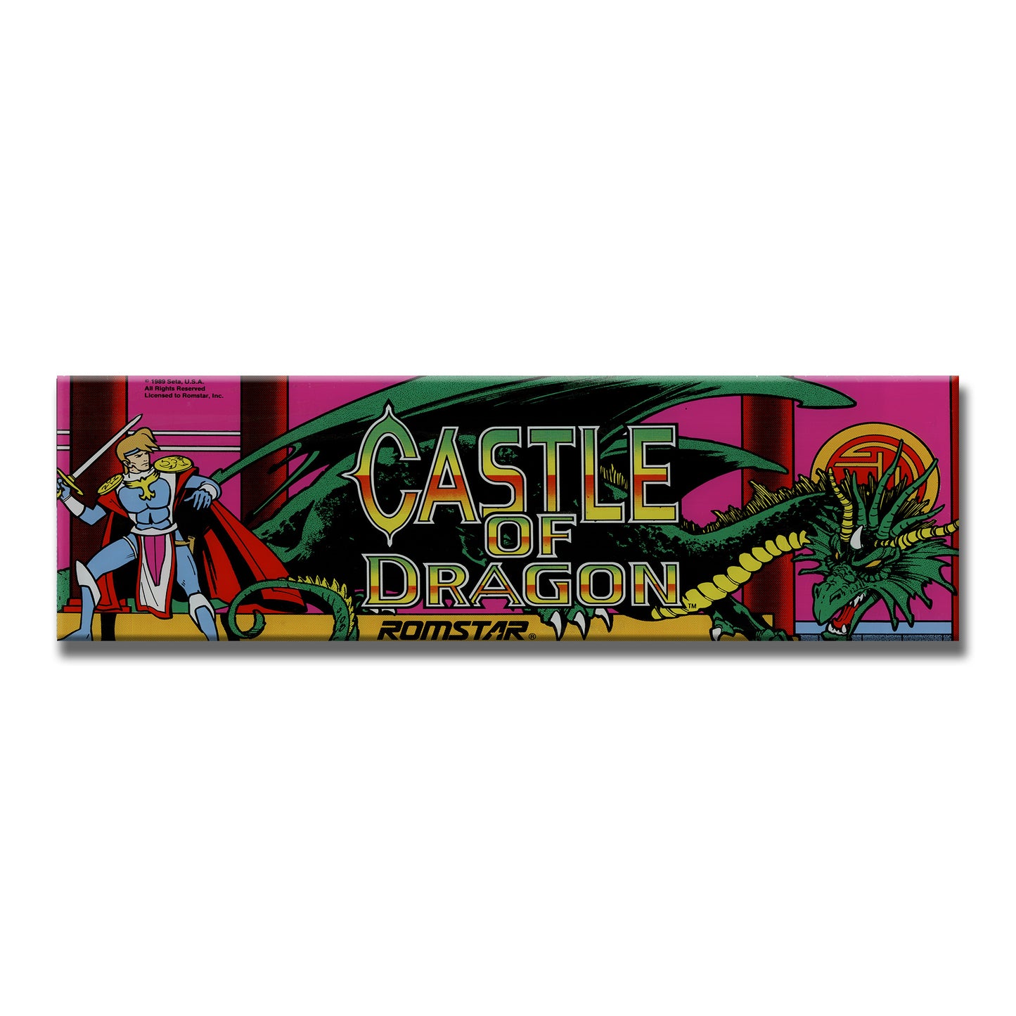 Castle of Dragon Arcade Backlit Marquee Insert 26" x 8"