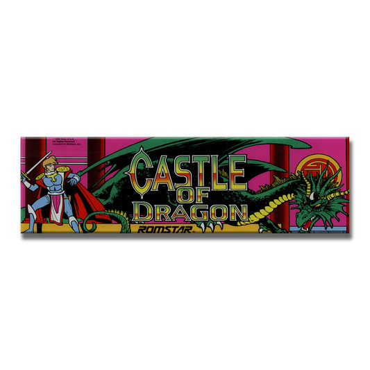 Castle of Dragon Arcade Backlit Marquee Insert 26" x 8"
