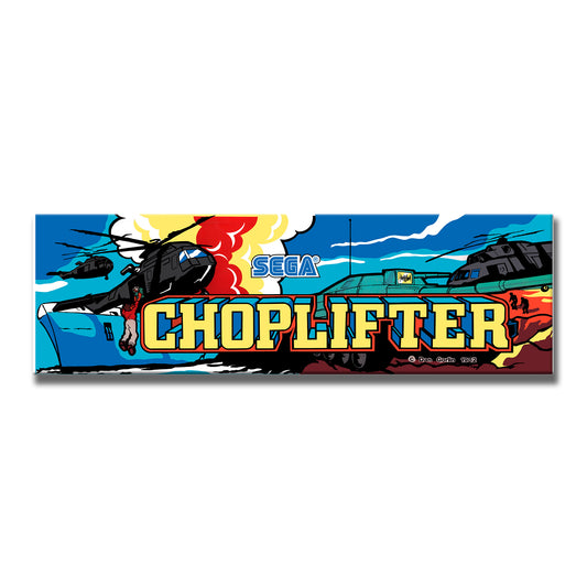 Choplifter Arcade Backlit Marquee Insert 26" x 8"