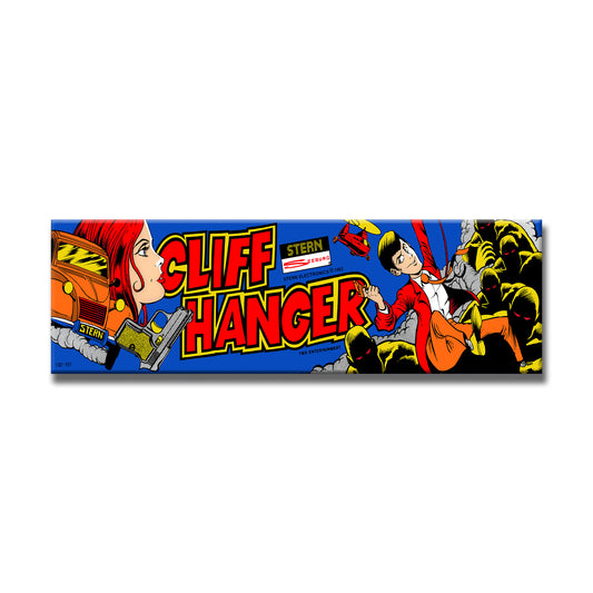 Cliff Hanger Arcade Backlit Marquee Insert 26" x 8"