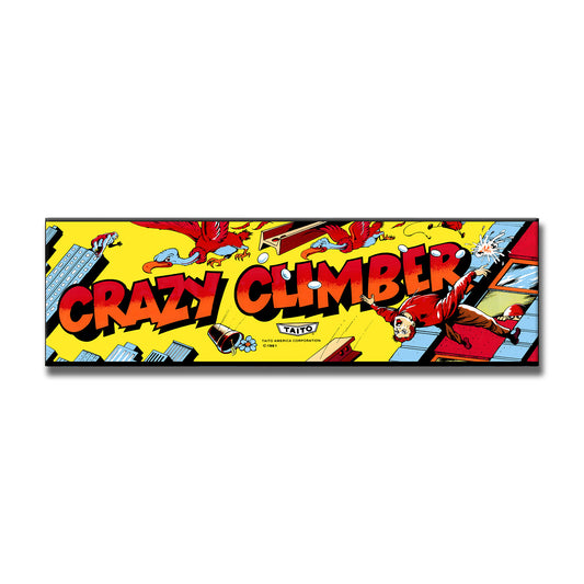 Crazy Climber Arcade Backlit Marquee Insert 26" x 8"