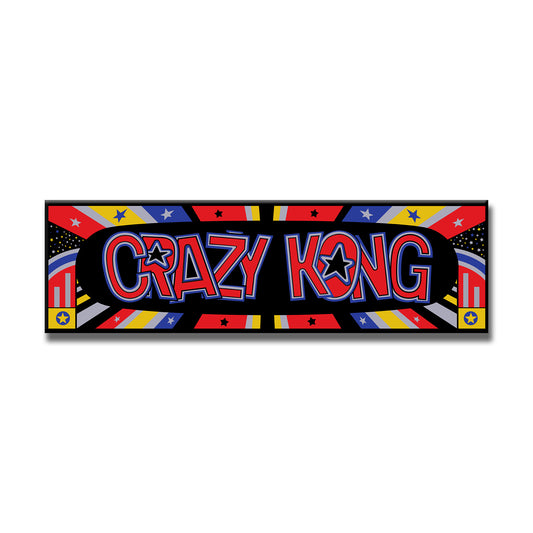 Crazy Kong Arcade Backlit Marquee Insert 26" x 8"