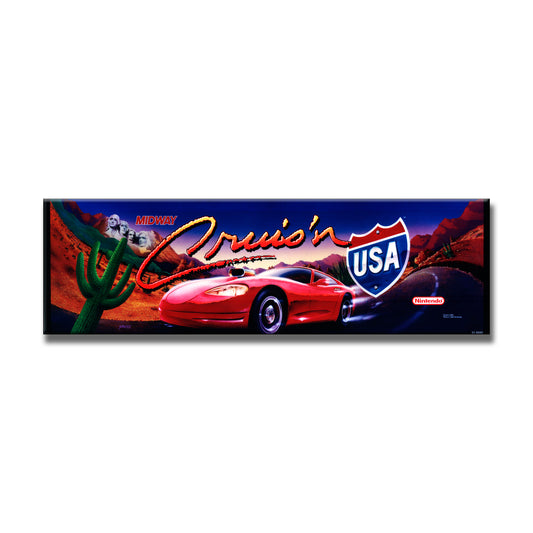 Cruis'n USA Arcade Backlit Marquee Insert 26" x 8"