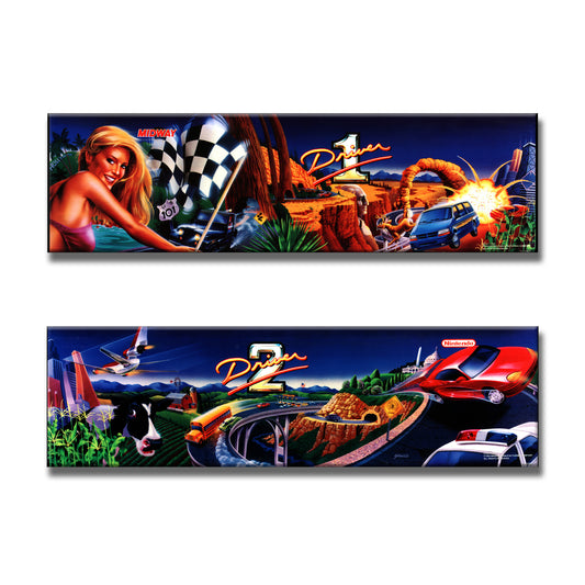 Cruis'n USA P1/P2 Arcade Backlit Marquee Insert 26" x 8"