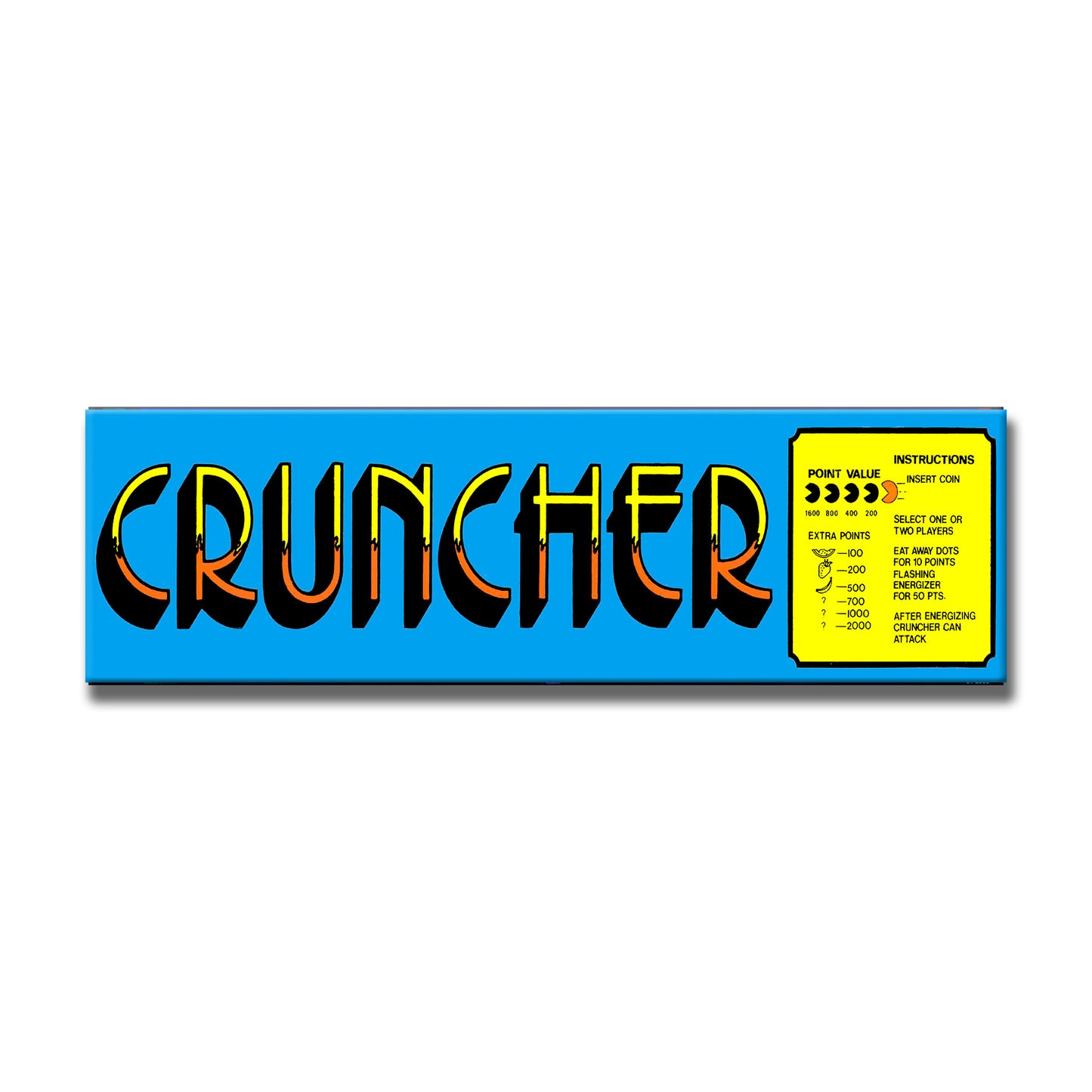 Cruncher Arcade Backlit Marquee Insert 26" x 8"