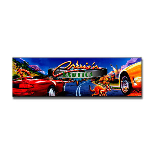 Cruis'n Exotica Arcade Backlit Marquee Insert 26" x 8"