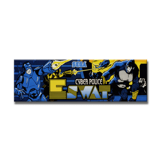 Cyber Police ESWAT Arcade Backlit Marquee Insert 26" x 8"