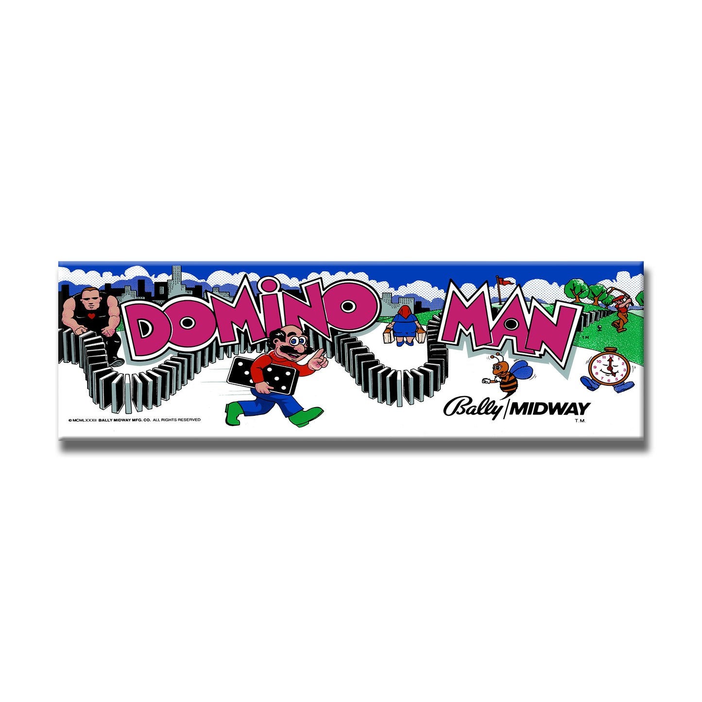 Domino Man Arcade Backlit Marquee Insert 26" x 8"