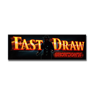 Fast Draw Showdown Arcade Backlit Marquee Insert 26" x 8"