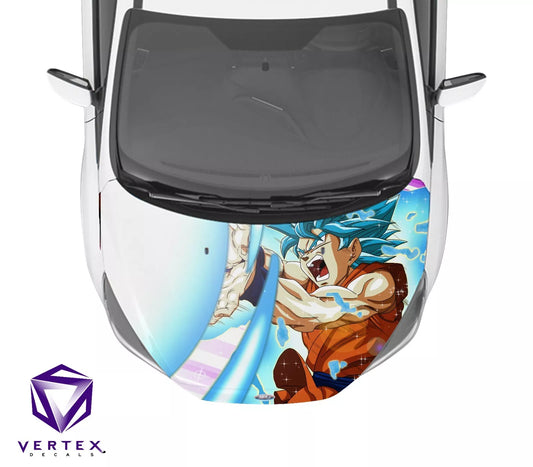 Goku Super Saiyan Blue Kamehameha Anime Hood Wrap 65" X 50"